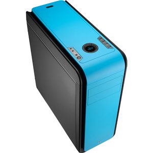 Aerocool DS 200 Blue Gaming Case Noise Dampening 2 x USB3 7 Colour LCD Panel (135)